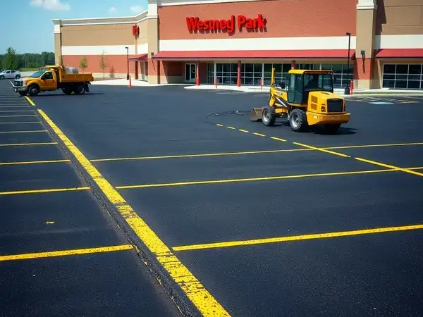 Commercial parking lot installation