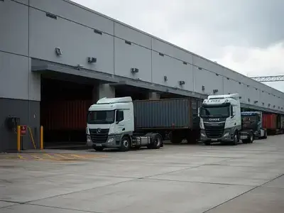 Industrial warehouse driveway