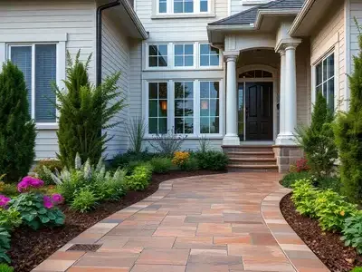 Stamped concrete walkway